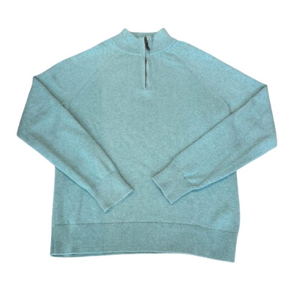 Crewcuts‎ J.Crew Kids' Cotton Cashmere Half-Zip Sweater HeTeal Size XL (12-14)